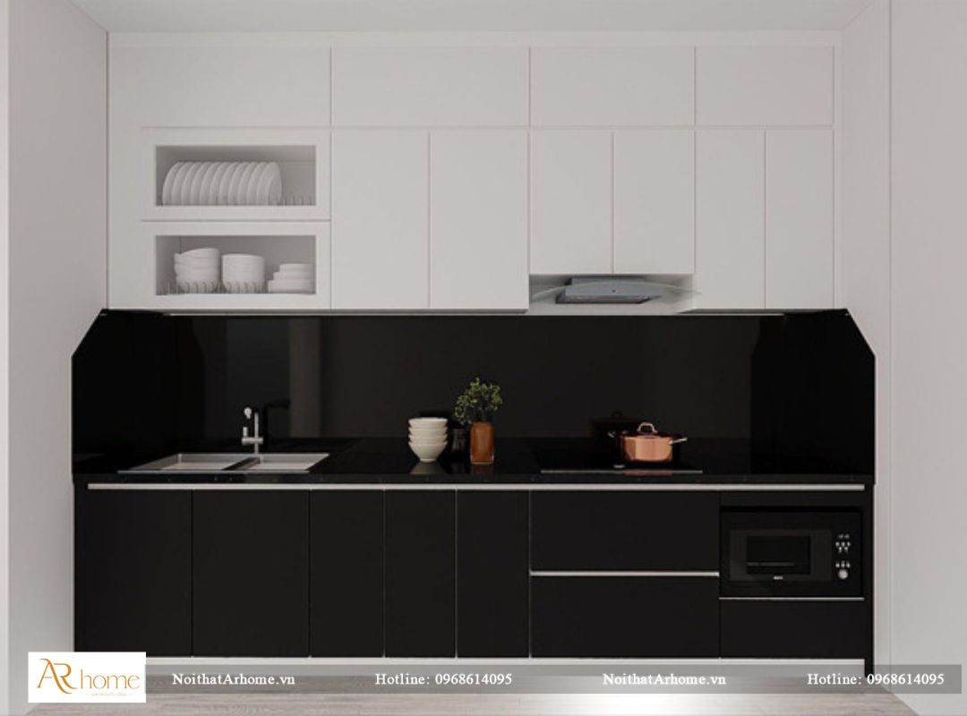 Tủ bếp Picomat cánh phủ Acrylic với thiết kế tối giản